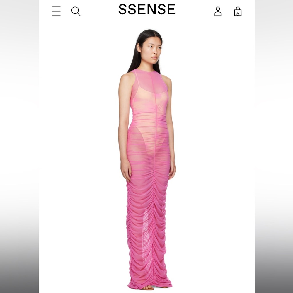 SSENSE Sheer pink dress BINYA